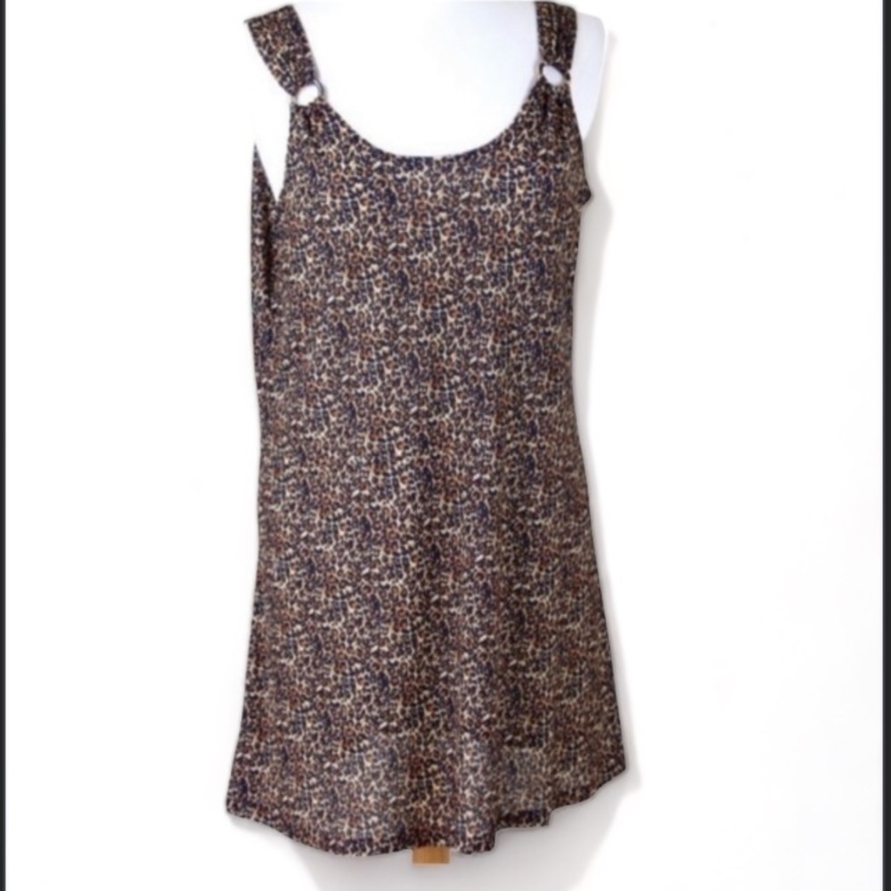 J. Valdi Leopard Print Swim Suit Tank Cover Up Ladies Size Medium EUC Worn Once